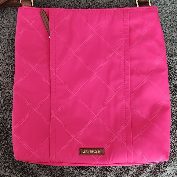Vera Bradley Crossbody Nylon Bag with Leather Strap in Pink - NWT - Picture 3 of 15